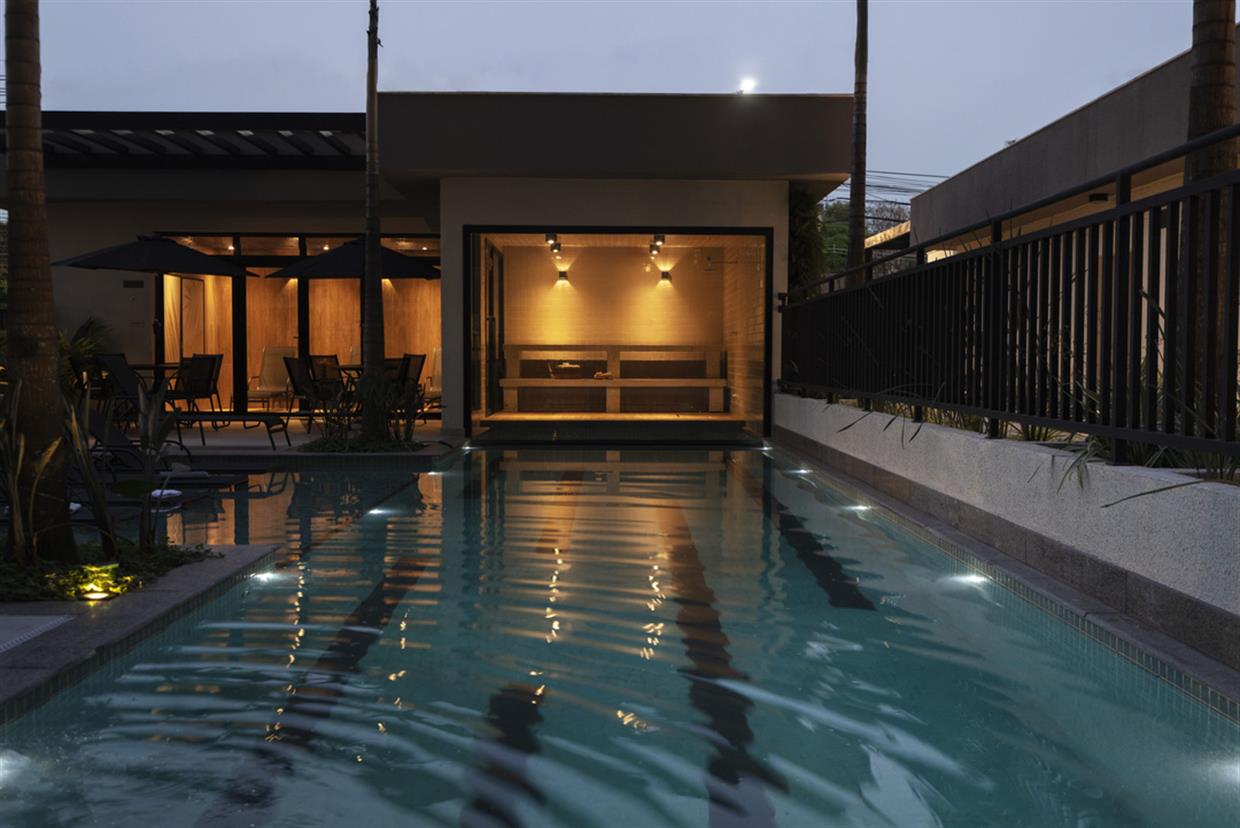Sauna Úmida com Acesso à Piscina
